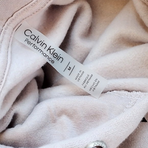 🌸 NWT Calvin Klein Light Pink Performance Crop Pullover Hoodie Sweatshirt Med - Picture 4 of 6